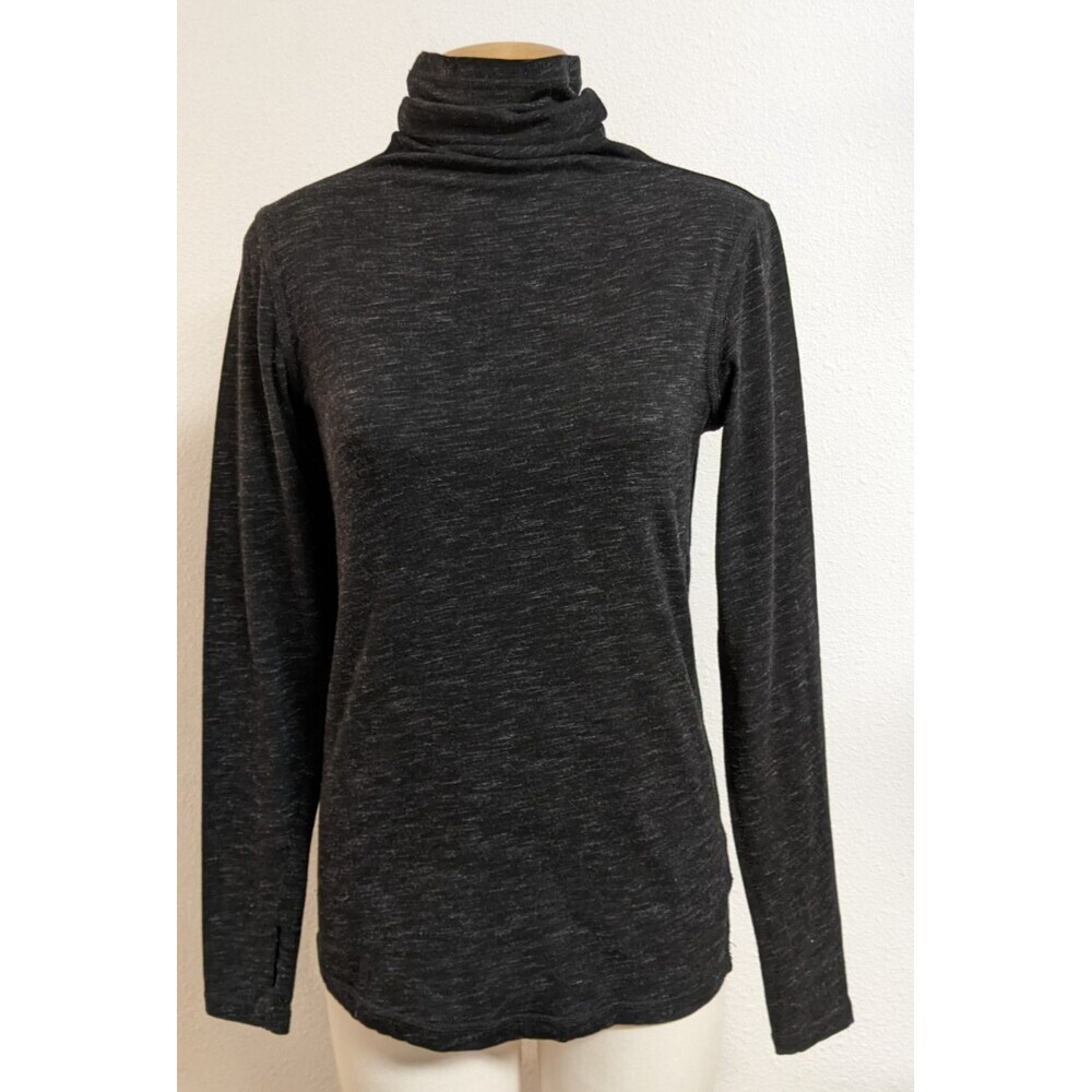 Women's Cabi Style #3225 Odyssey Turtleneck Spacedye Black/Gray W/Thumbholes S